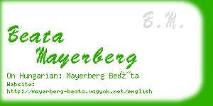 beata mayerberg business card